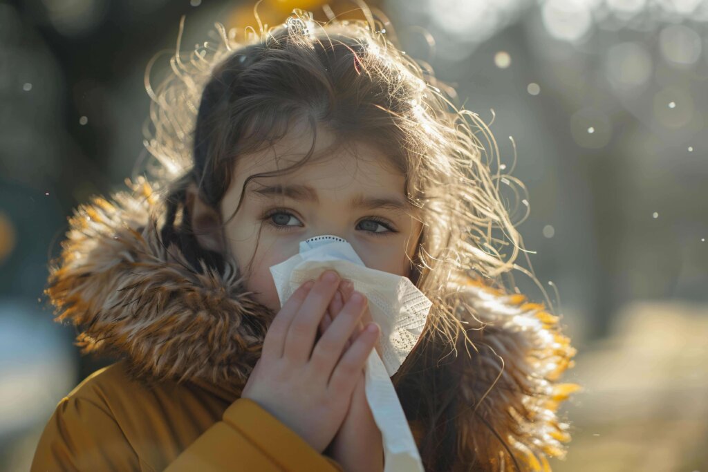 AZ ORRÜREGGYULLADÁS KEZELÉSE SAFE LASERREL 1 sick kid blowing their snot into tissue 1